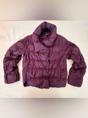 Eileen Fisher Plum Quilted Down Jacket